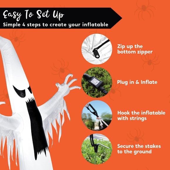 Joiedomi 12 FT Halloween Inflatables Outdoor Decorations with LEDs for Outside - Picture 7 of 9
